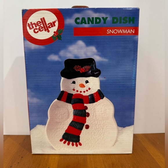 The Cellar Macys vintage dish and cream and sugar dishes snowman 1996 - Picture 3 of 14